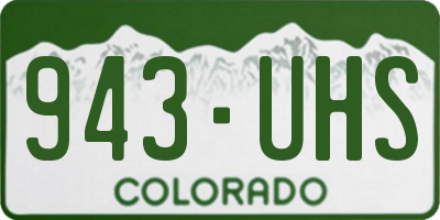 CO license plate 943UHS