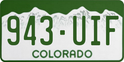 CO license plate 943UIF