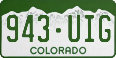 CO license plate 943UIG