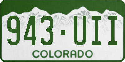 CO license plate 943UII