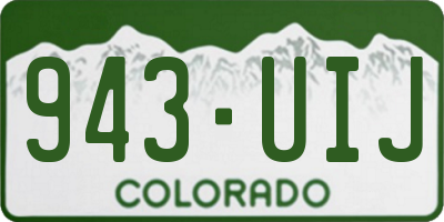 CO license plate 943UIJ