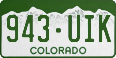 CO license plate 943UIK