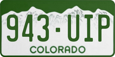 CO license plate 943UIP