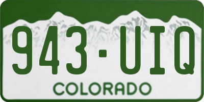 CO license plate 943UIQ
