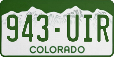 CO license plate 943UIR