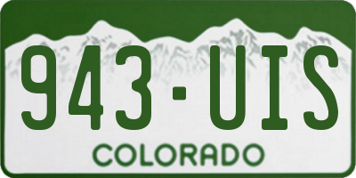 CO license plate 943UIS