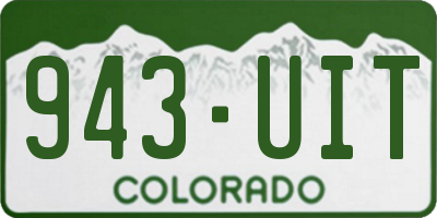 CO license plate 943UIT