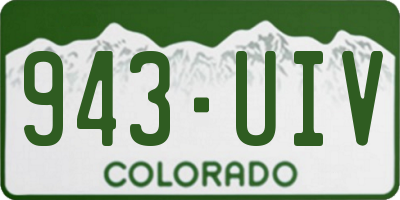 CO license plate 943UIV