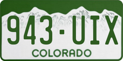 CO license plate 943UIX