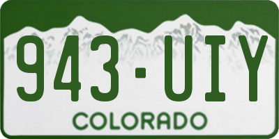 CO license plate 943UIY
