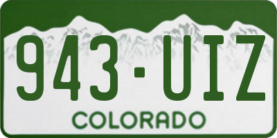 CO license plate 943UIZ