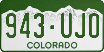 CO license plate 943UJO