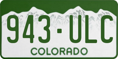 CO license plate 943ULC