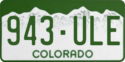 CO license plate 943ULE
