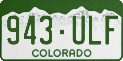 CO license plate 943ULF