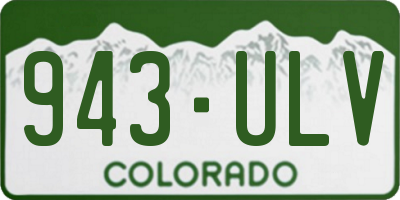 CO license plate 943ULV