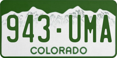 CO license plate 943UMA