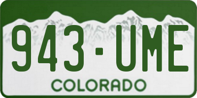 CO license plate 943UME