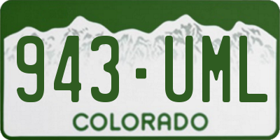 CO license plate 943UML