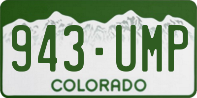 CO license plate 943UMP