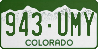 CO license plate 943UMY