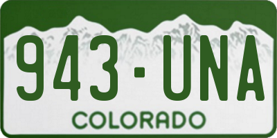 CO license plate 943UNA
