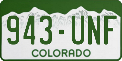 CO license plate 943UNF