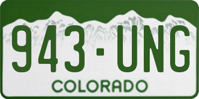 CO license plate 943UNG