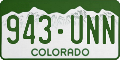 CO license plate 943UNN