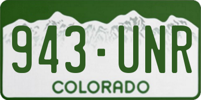 CO license plate 943UNR