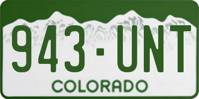CO license plate 943UNT