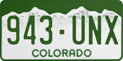 CO license plate 943UNX