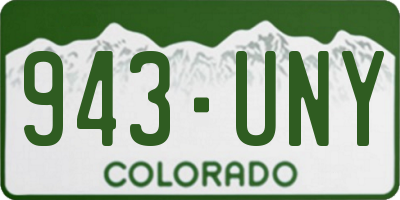 CO license plate 943UNY