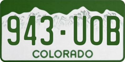 CO license plate 943UOB