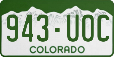 CO license plate 943UOC