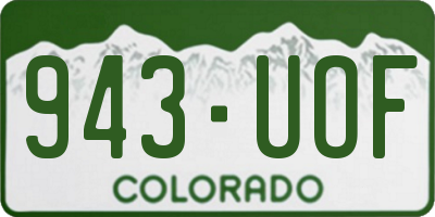 CO license plate 943UOF