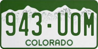 CO license plate 943UOM