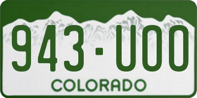 CO license plate 943UOO