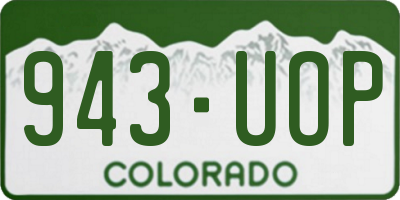 CO license plate 943UOP
