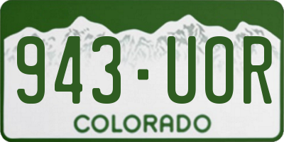 CO license plate 943UOR
