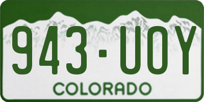 CO license plate 943UOY