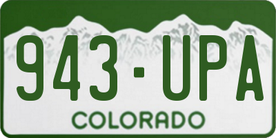 CO license plate 943UPA