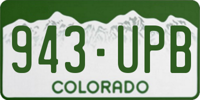 CO license plate 943UPB