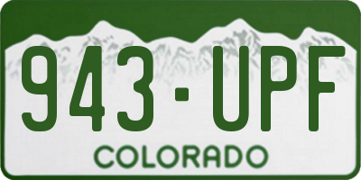 CO license plate 943UPF