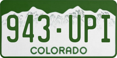 CO license plate 943UPI