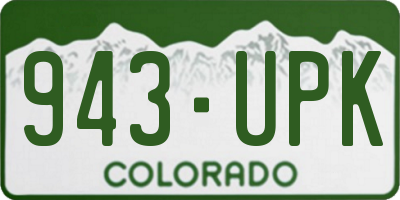 CO license plate 943UPK
