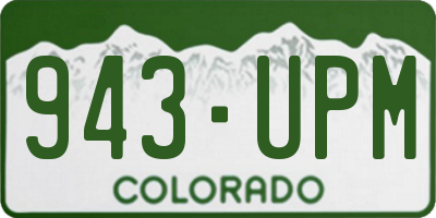 CO license plate 943UPM