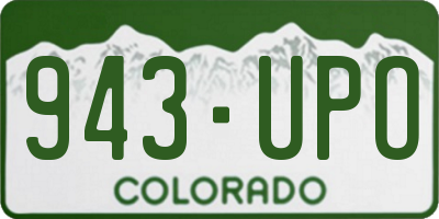 CO license plate 943UPO