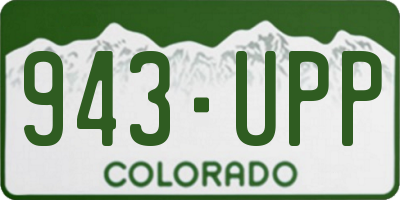 CO license plate 943UPP