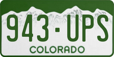 CO license plate 943UPS